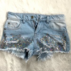 Bebe Girls denim Shirts w/ Sequins Size 10